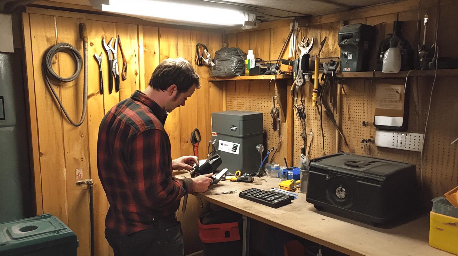 man in garage with lots of tools - what is the common reason for sump pump failure