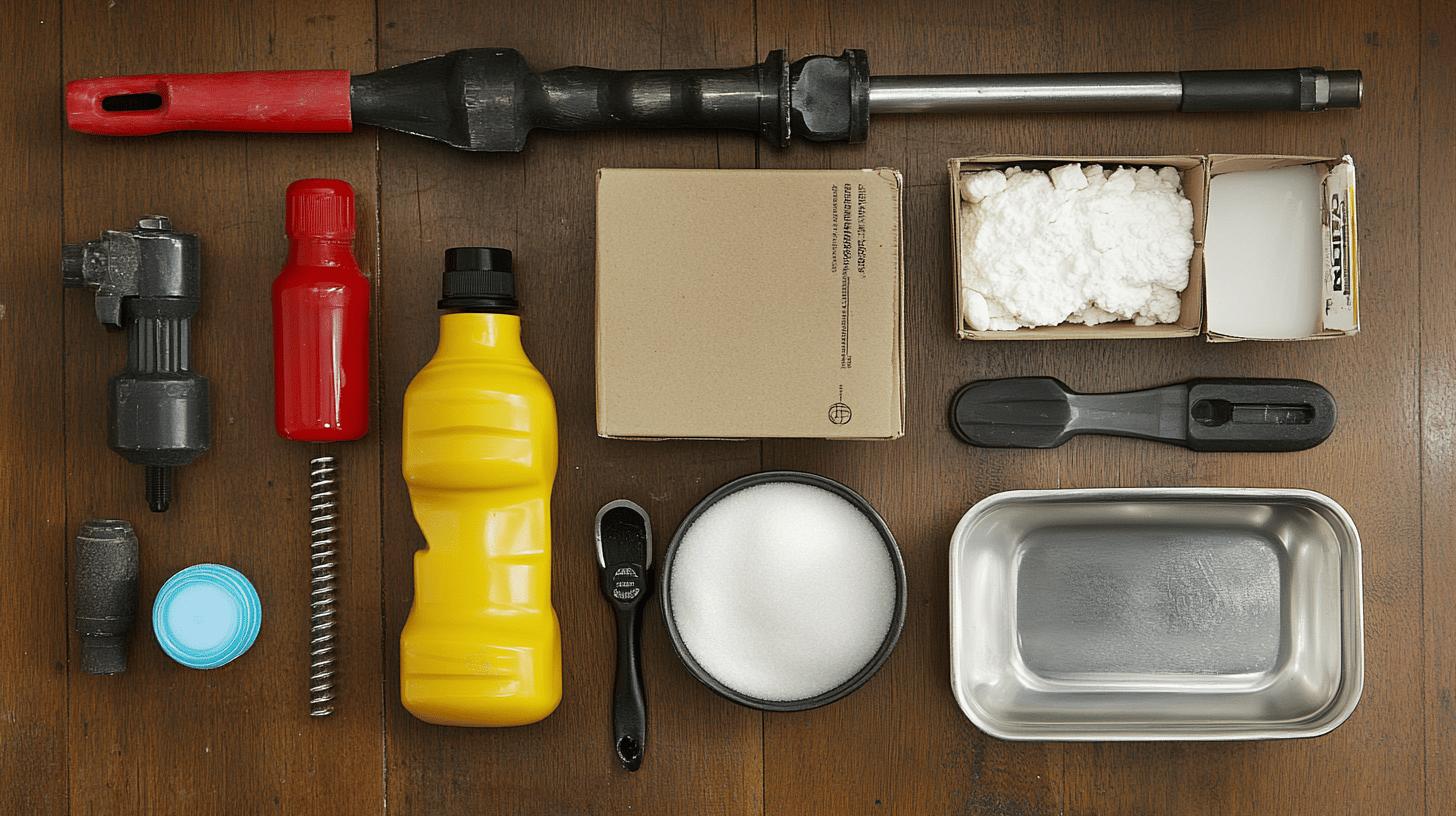 tools on a table - toilet