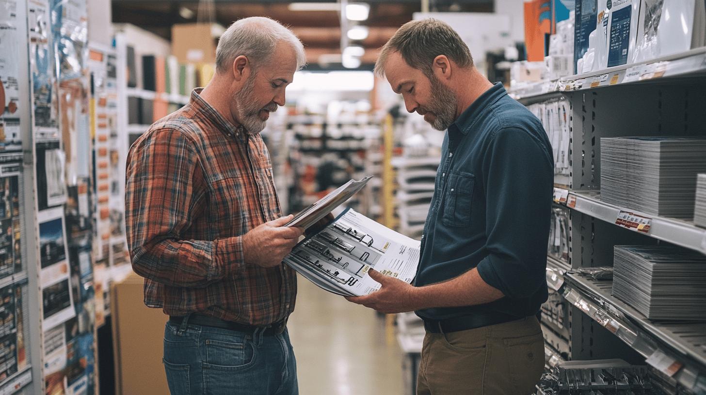 Two men looking through the difference between an HVAC system vs heat pumps.jpg