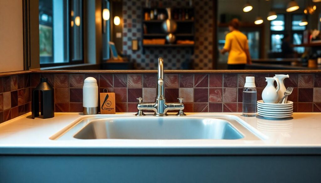 sink in restaurant - preventive plumbing maintenance for businesses